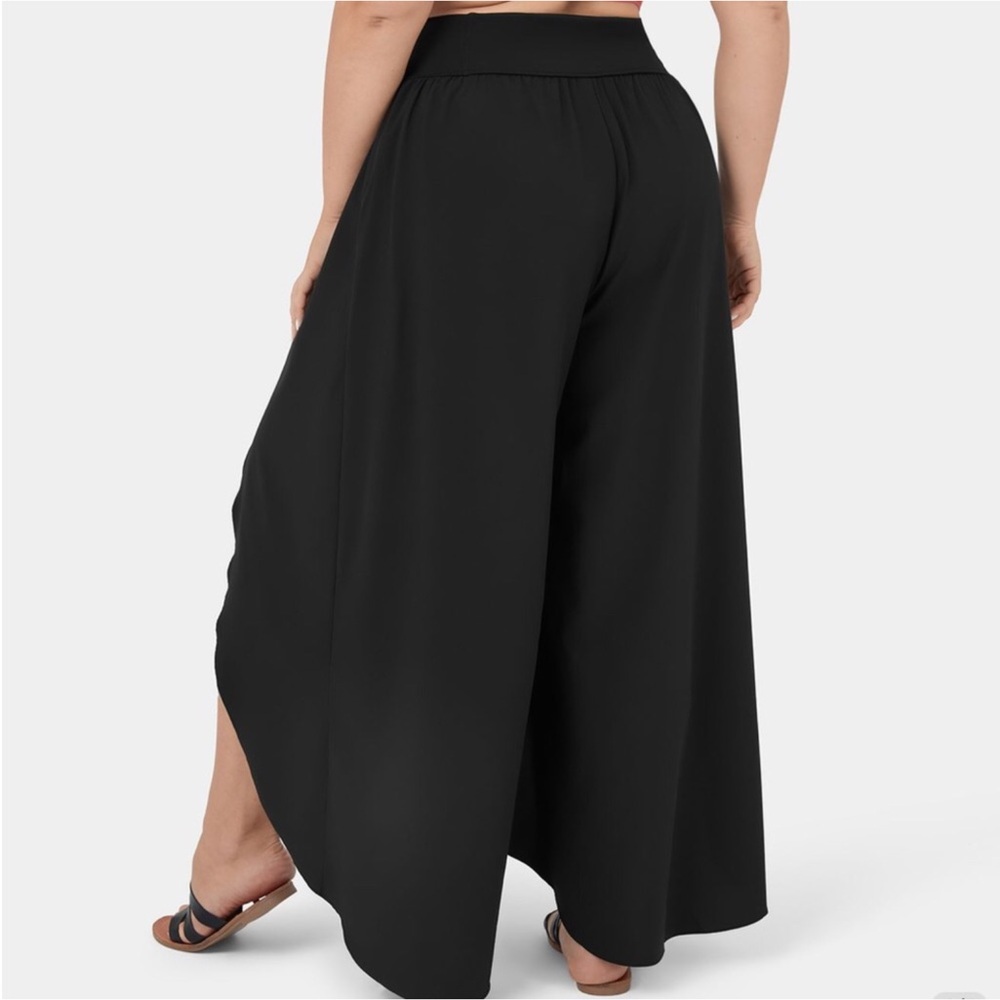 Halara Breezeful™ HW Palazzo Flowy Split Wide Leg Casual Pants Black L Nwt - Picture 9 of 11
